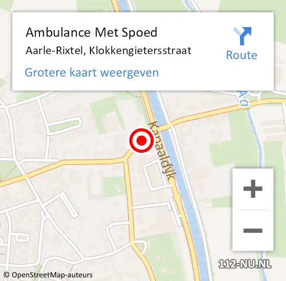 Locatie op kaart van de 112 melding: Ambulance Met Spoed Naar Aarle-Rixtel, Klokkengietersstraat op 30 november 2019 13:33