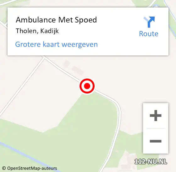 Locatie op kaart van de 112 melding: Ambulance Met Spoed Naar Tholen, Kadijk op 30 november 2019 14:48