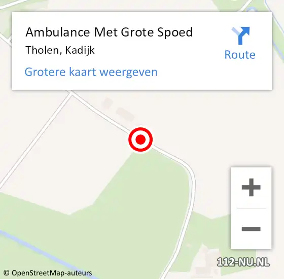 Locatie op kaart van de 112 melding: Ambulance Met Grote Spoed Naar Tholen, Kadijk op 30 november 2019 14:50