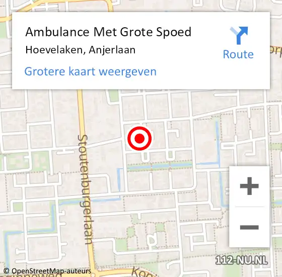 Locatie op kaart van de 112 melding: Ambulance Met Grote Spoed Naar Hoevelaken, Anjerlaan op 30 november 2019 15:02