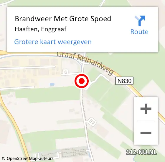 Locatie op kaart van de 112 melding: Brandweer Met Grote Spoed Naar Haaften, Enggraaf op 30 november 2019 16:03