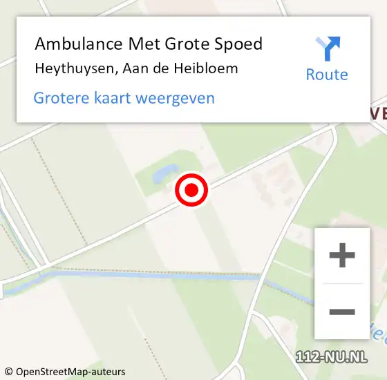 Locatie op kaart van de 112 melding: Ambulance Met Grote Spoed Naar Heythuysen, Aan de Heibloem op 30 november 2019 16:09