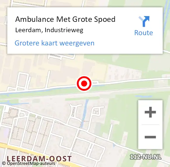 Locatie op kaart van de 112 melding: Ambulance Met Grote Spoed Naar Leerdam, Industrieweg op 30 november 2019 18:21