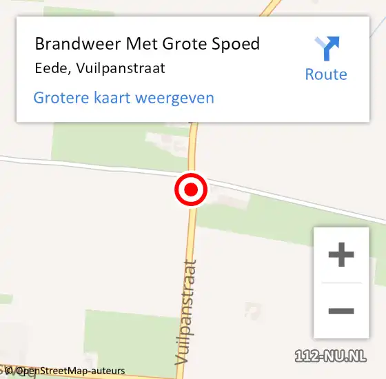 Locatie op kaart van de 112 melding: Brandweer Met Grote Spoed Naar Eede, Vuilpanstraat op 30 november 2019 19:52