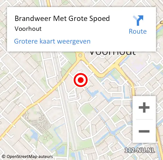 Locatie op kaart van de 112 melding: Brandweer Met Grote Spoed Naar Voorhout op 30 november 2019 21:15