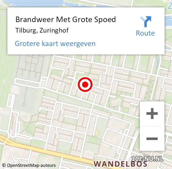 Locatie op kaart van de 112 melding: Brandweer Met Grote Spoed Naar Tilburg, Zuringhof op 30 november 2019 21:29