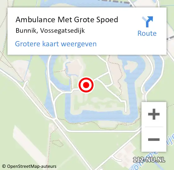 Locatie op kaart van de 112 melding: Ambulance Met Grote Spoed Naar Bunnik, Vossegatsedijk op 21 april 2014 13:25