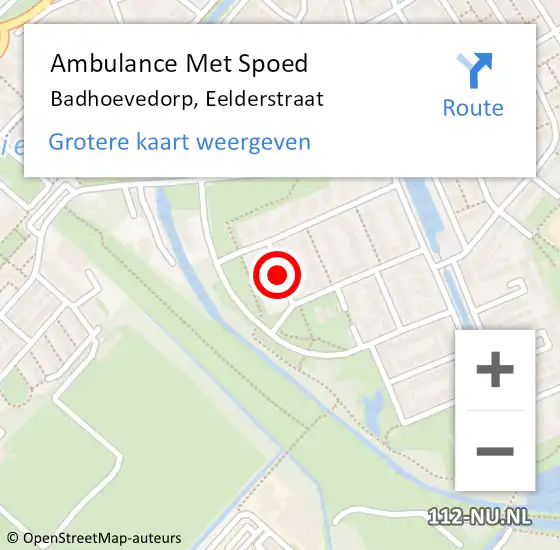 Locatie op kaart van de 112 melding: Ambulance Met Spoed Naar Badhoevedorp, Eelderstraat op 1 december 2019 00:33