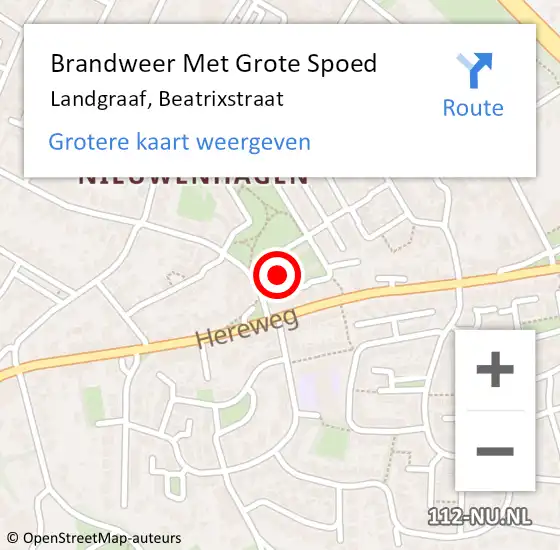 Locatie op kaart van de 112 melding: Brandweer Met Grote Spoed Naar Landgraaf, Beatrixstraat op 1 december 2019 01:23