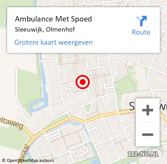 Locatie op kaart van de 112 melding: Ambulance Met Spoed Naar Sleeuwijk, Olmenhof op 21 april 2014 13:48