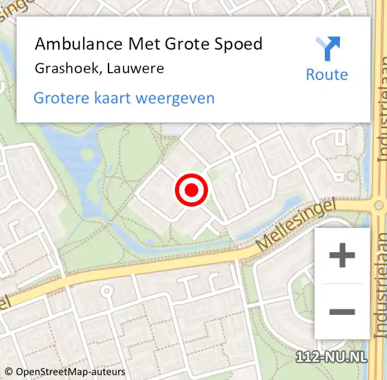 Locatie op kaart van de 112 melding: Ambulance Met Grote Spoed Naar Uden, Lauwere op 1 december 2019 10:13