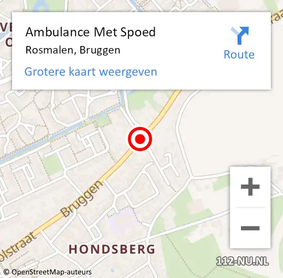 Locatie op kaart van de 112 melding: Ambulance Met Spoed Naar Rosmalen, Bruggen op 1 december 2019 12:56