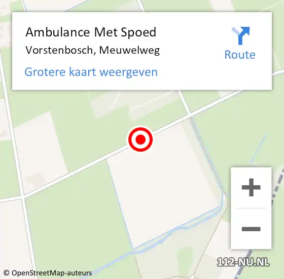 Locatie op kaart van de 112 melding: Ambulance Met Spoed Naar Vorstenbosch, Meuwelweg op 1 december 2019 16:15