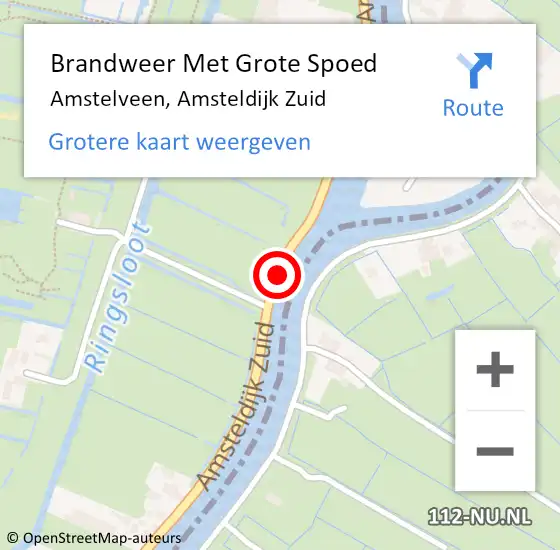 Locatie op kaart van de 112 melding: Brandweer Met Grote Spoed Naar Amstelveen, Amsteldijk Zuid op 1 december 2019 17:20