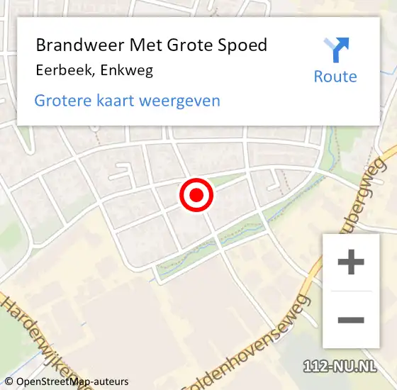 Locatie op kaart van de 112 melding: Brandweer Met Grote Spoed Naar Eerbeek, Enkweg op 1 december 2019 18:52