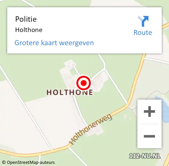 Locatie op kaart van de 112 melding: Politie Holthone op 1 december 2019 19:25