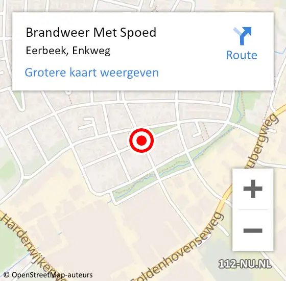 Locatie op kaart van de 112 melding: Brandweer Met Spoed Naar Eerbeek, Enkweg op 1 december 2019 19:31