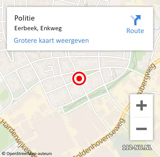 Locatie op kaart van de 112 melding: Politie Eerbeek, Enkweg op 1 december 2019 19:53