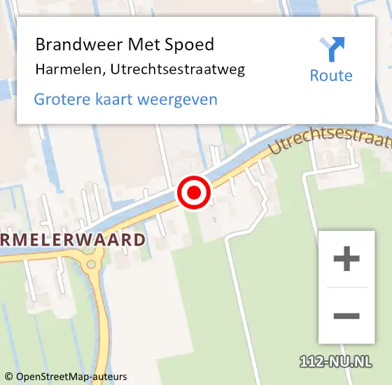 Locatie op kaart van de 112 melding: Brandweer Met Spoed Naar Harmelen, Utrechtsestraatweg op 1 december 2019 20:54