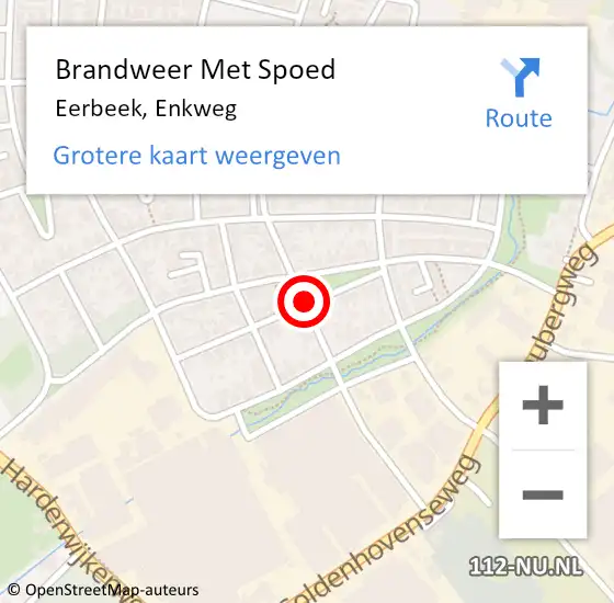 Locatie op kaart van de 112 melding: Brandweer Met Spoed Naar Eerbeek, Enkweg op 2 december 2019 00:02