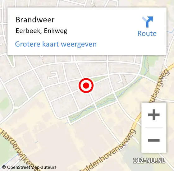 Locatie op kaart van de 112 melding: Brandweer Eerbeek, Enkweg op 2 december 2019 00:46