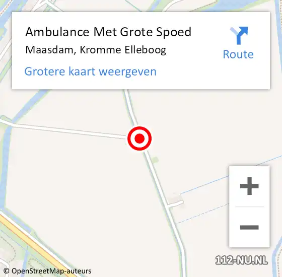 Locatie op kaart van de 112 melding: Ambulance Met Grote Spoed Naar Maasdam, Kromme Elleboog op 2 december 2019 07:33