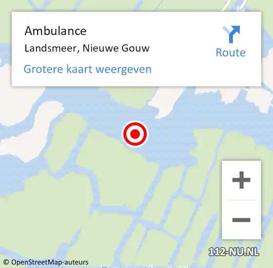 Locatie op kaart van de 112 melding: Ambulance Landsmeer, Nieuwe Gouw op 2 december 2019 08:03