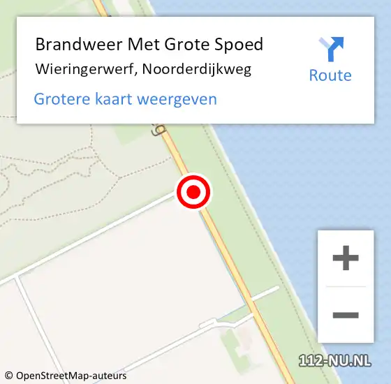 Locatie op kaart van de 112 melding: Brandweer Met Grote Spoed Naar Wieringerwerf, Noorderdijkweg op 2 december 2019 08:09