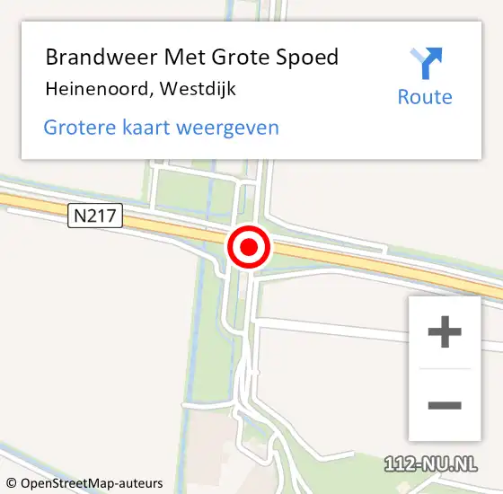 Locatie op kaart van de 112 melding: Brandweer Met Grote Spoed Naar Heinenoord, Westdijk op 2 december 2019 08:36