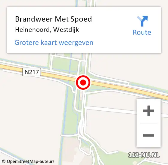 Locatie op kaart van de 112 melding: Brandweer Met Spoed Naar Heinenoord, Westdijk op 2 december 2019 08:53