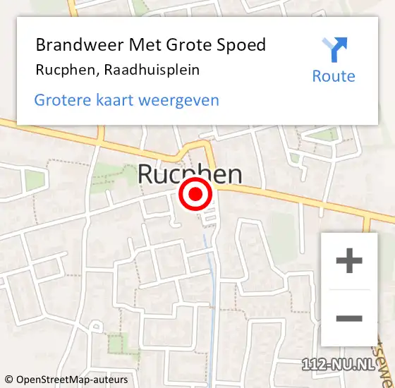 Locatie op kaart van de 112 melding: Brandweer Met Grote Spoed Naar Rucphen, Raadhuisplein op 2 december 2019 09:10