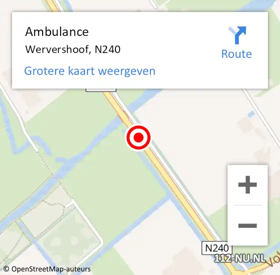 Locatie op kaart van de 112 melding: Ambulance Wervershoof, N240 op 2 december 2019 09:16