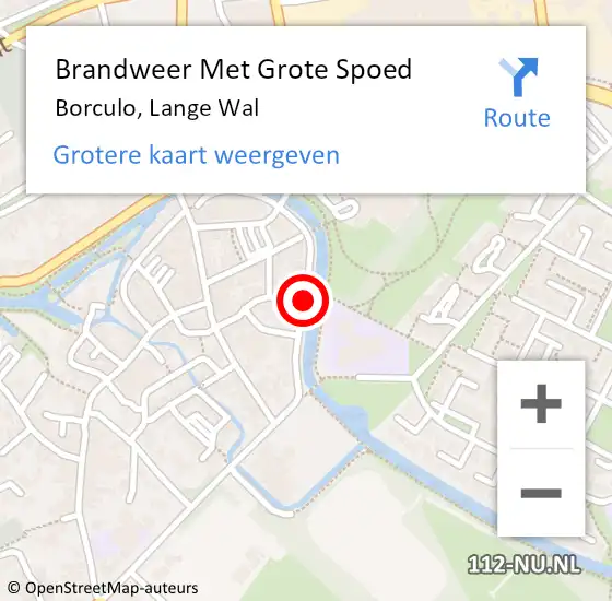 Locatie op kaart van de 112 melding: Brandweer Met Grote Spoed Naar Borculo, Lange Wal op 2 december 2019 12:36