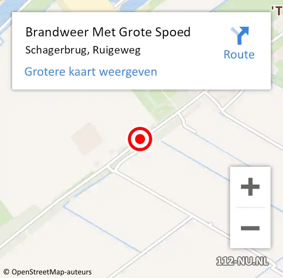 Locatie op kaart van de 112 melding: Brandweer Met Grote Spoed Naar Schagerbrug, Ruigeweg op 2 december 2019 15:21