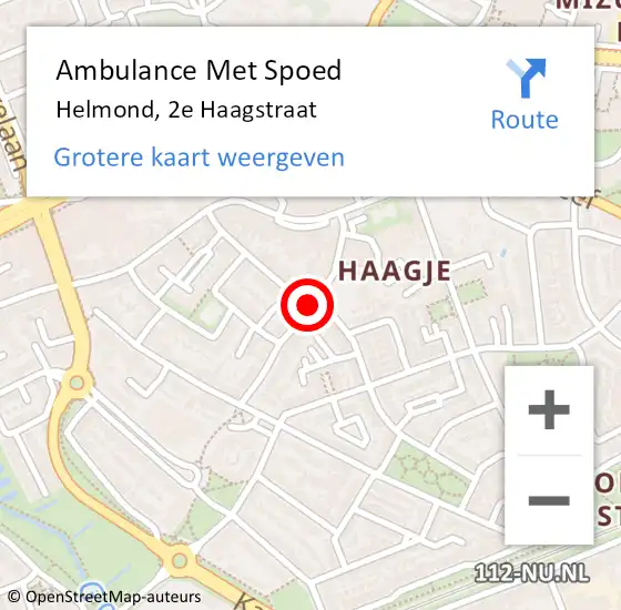 Locatie op kaart van de 112 melding: Ambulance Met Spoed Naar Helmond, 2e Haagstraat op 2 december 2019 15:47