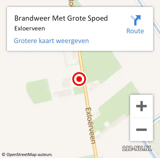 Locatie op kaart van de 112 melding: Brandweer Met Grote Spoed Naar Exloerveen op 2 december 2019 15:57