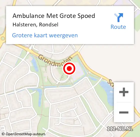 Locatie op kaart van de 112 melding: Ambulance Met Grote Spoed Naar Halsteren, Rondsel op 2 december 2019 16:39