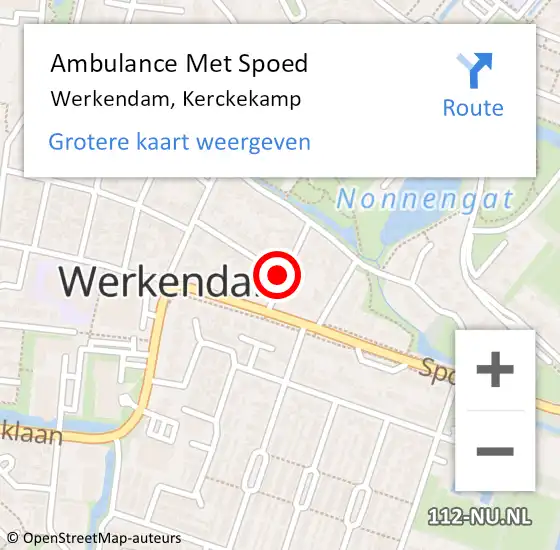 Locatie op kaart van de 112 melding: Ambulance Met Spoed Naar Werkendam, Kerckekamp op 2 december 2019 17:30