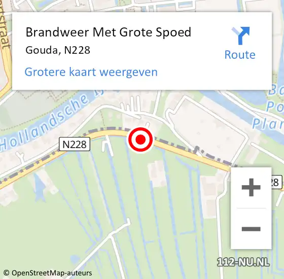 Locatie op kaart van de 112 melding: Brandweer Met Grote Spoed Naar Gouda, Provincialeweg West op 2 december 2019 18:09