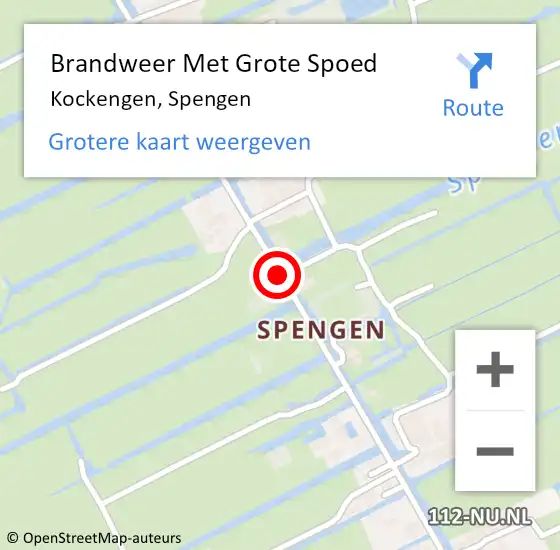 Locatie op kaart van de 112 melding: Brandweer Met Grote Spoed Naar Kockengen, Spengen op 2 december 2019 20:25