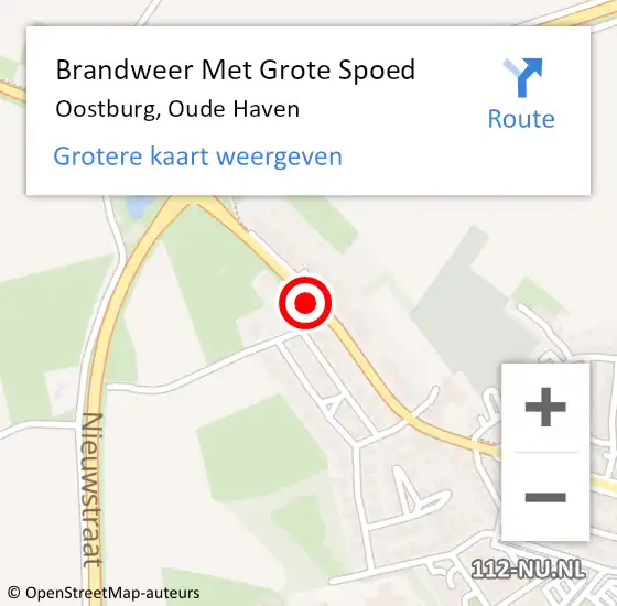 Locatie op kaart van de 112 melding: Brandweer Met Grote Spoed Naar Oostburg, Oude Haven op 2 december 2019 22:43