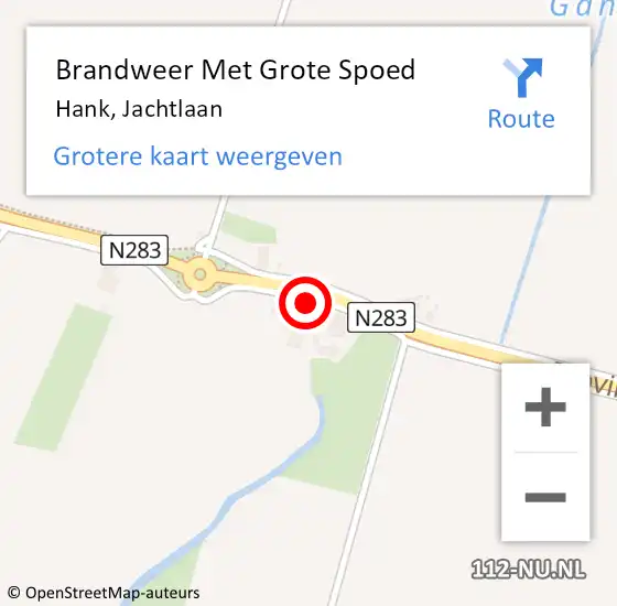 Locatie op kaart van de 112 melding: Brandweer Met Grote Spoed Naar Hank, Jachtlaan op 2 december 2019 23:24