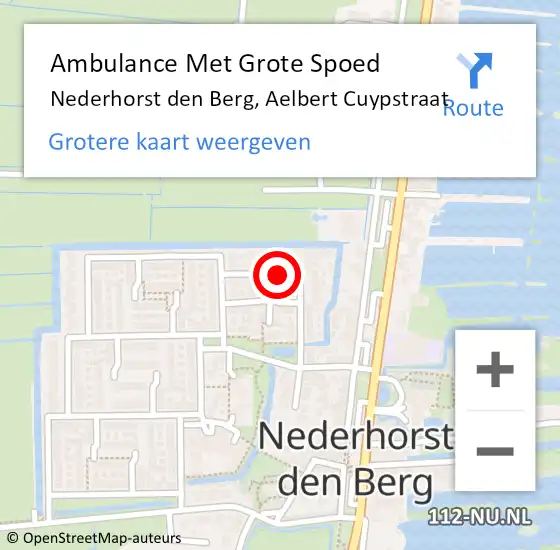 Locatie op kaart van de 112 melding: Ambulance Met Grote Spoed Naar Nederhorst den Berg, Aelbert Cuypstraat op 21 april 2014 17:47