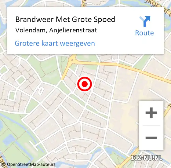 Locatie op kaart van de 112 melding: Brandweer Met Grote Spoed Naar Volendam, Anjelierenstraat op 3 december 2019 08:04