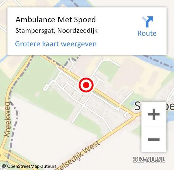 Locatie op kaart van de 112 melding: Ambulance Met Spoed Naar Stampersgat, Noordzeedijk op 3 december 2019 08:05