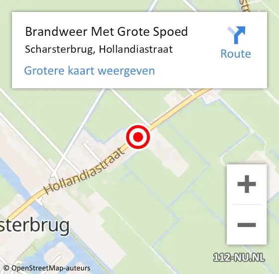 Locatie op kaart van de 112 melding: Brandweer Met Grote Spoed Naar Scharsterbrug, Hollandiastraat op 3 december 2019 08:11