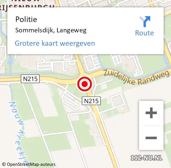 Locatie op kaart van de 112 melding: Politie Sommelsdijk, Langeweg op 3 december 2019 08:49