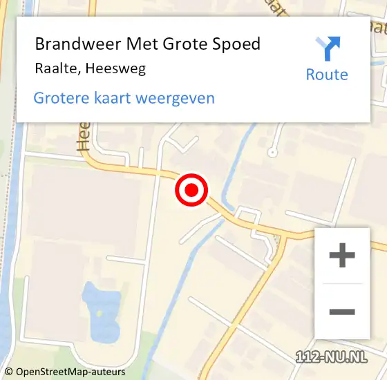 Locatie op kaart van de 112 melding: Brandweer Met Grote Spoed Naar Raalte, Heesweg op 3 december 2019 09:15