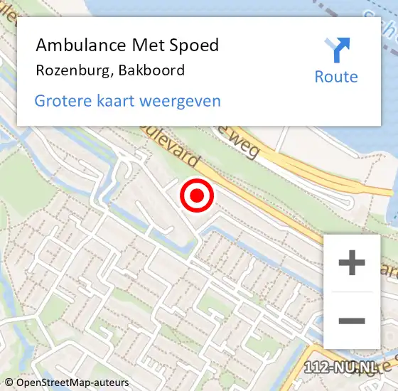 Locatie op kaart van de 112 melding: Ambulance Met Spoed Naar Rozenburg, Bakboord op 3 december 2019 09:31
