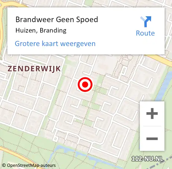 Locatie op kaart van de 112 melding: Brandweer Geen Spoed Naar Huizen, Branding op 3 december 2019 11:52